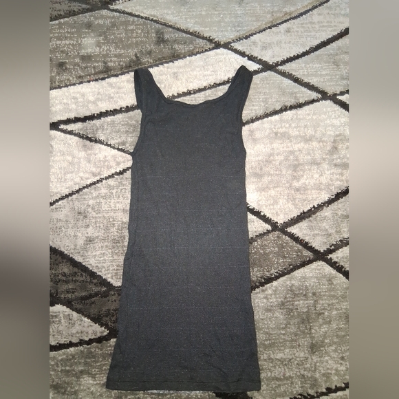 EUC Adorable Michael Stars Black W Gray Lace Front One Size Tank Top!! - Picture 5 of 6